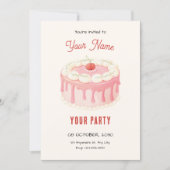 Mooie cake kers kaart (Voorkant)