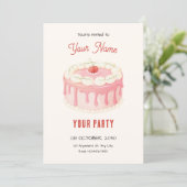 Mooie cake kers kaart (Staand voorkant)