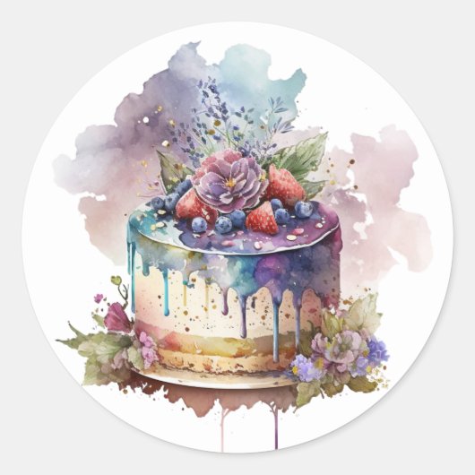 Mooie cake stickertjes ronde sticker (Voorkant)
