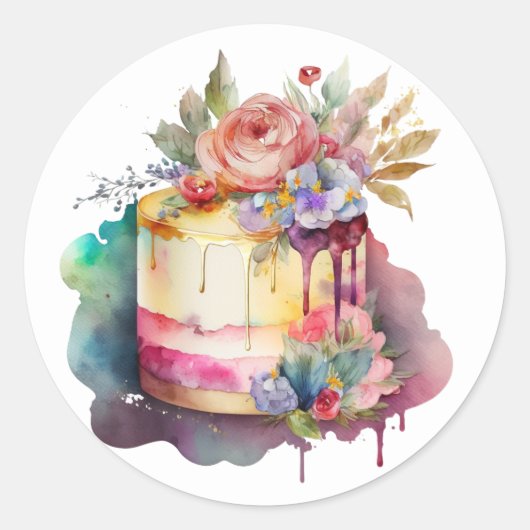 Mooie cake stickertjes ronde sticker (Voorkant)