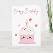 Mooie cake verjaardagskaart kaart (Voorkant)