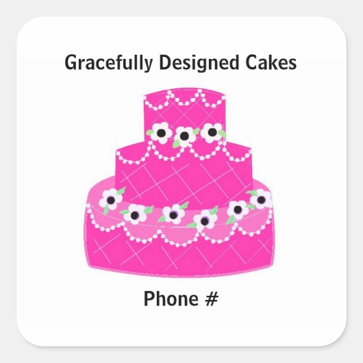 Mooie Cakes Vierkante Sticker (Voorkant)