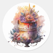 Mooie cakestickers ronde sticker (Voorkant)