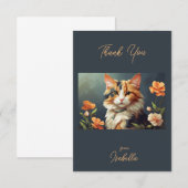 Mooie Calico Cat Bedankkaart (Voorkant / Achterkant)