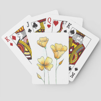 Mooie Californische Aquarel Klaprozen Pokerkaarten