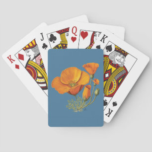 Mooie Californische Klaproos Bloem Vintage Speelka Pokerkaarten