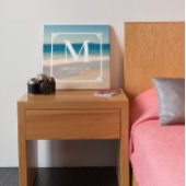 Mooie Californische strandfoto met monogram voor e Canvas Afdruk