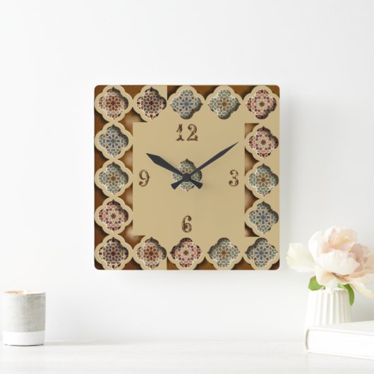 Mooie caligrafie vierkante klok (Huis)