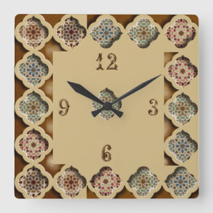 Mooie caligrafie vierkante klok