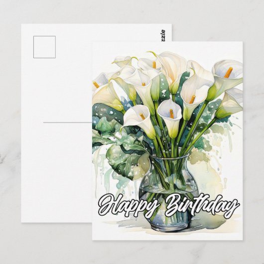 Mooie Calla Lelie Bloemen Briefkaart (Voorkant / Achterkant)