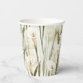 Mooie Calla-lelie Bloemen Bruidsdouche Papieren Bekers (Achterkant)