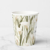 Mooie Calla-lelie Bloemen Bruidsdouche Papieren Bekers (Rechts)