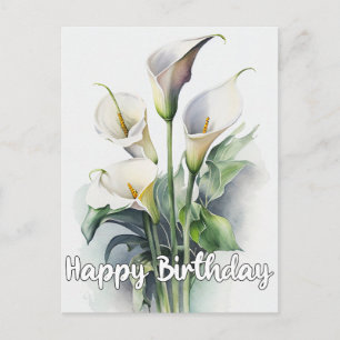 Mooie Calla Lelie Bloemen Gelukkige Verjaardag Feestdagenkaart