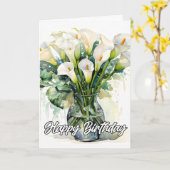 Mooie Calla Lelie Bloemen Kaart (Gele Bloem)