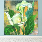 Mooie Calla Lelie Canvasprint Canvas Afdruk (Insitu (Houten vloer))