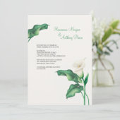 Mooie Calla Lily bruiloft uitnodigingen (Staand voorkant)