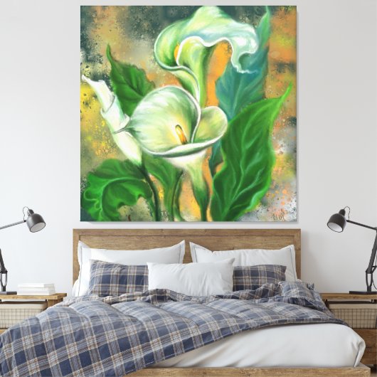 Mooie Calla Lily Canvas Print (Insitu (Slaapkamer))