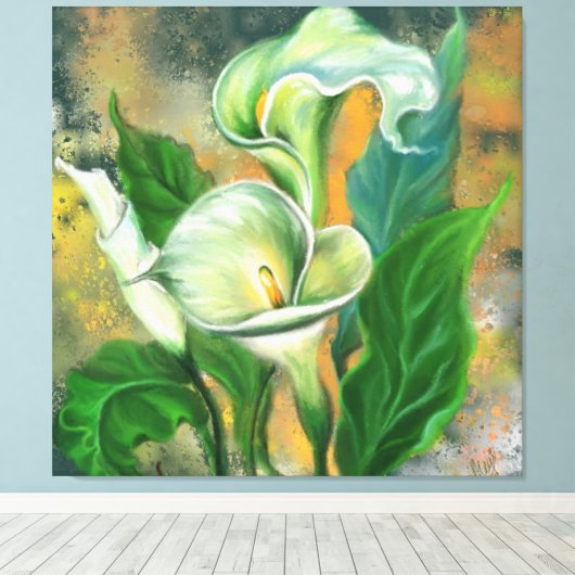 Mooie Calla Lily Canvas Print (Insitu (Houten vloer))