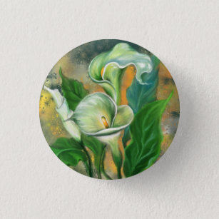 Mooie Calla Lily Flower - Migned Art Drawing Ronde Button 3,2 Cm