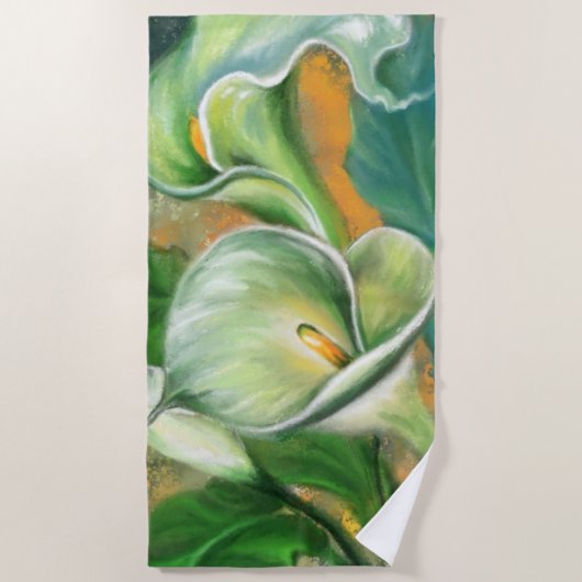 Mooie Calla Lily Flower - Migned Drawing Strandlaken (Voorkant)