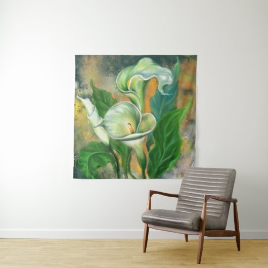 Mooie Calla Lily Flower Tapestry Painting Wandkleed (In situ)