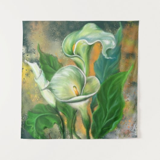 Mooie Calla Lily Flower Tapestry Painting Wandkleed (Voorkant)