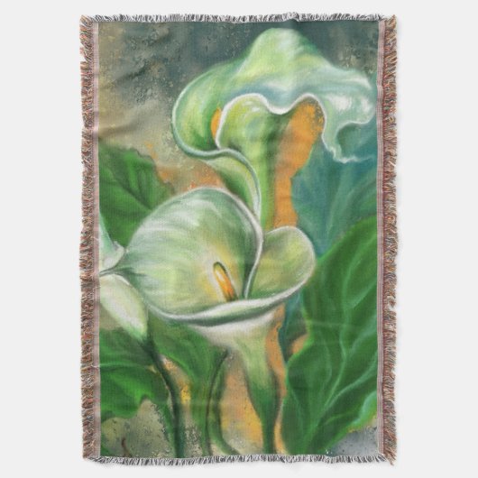 Mooie Calla Lily Flower Throw Blanket Painting Deken (Voorkant Verticaal)