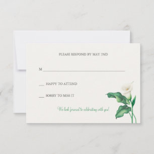 Mooie Calla Lily RSVP-kaart RSVP Kaartje