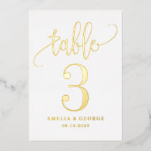 Mooie Calligrafie ECHTE FOLIE Tafelnummer Kaart
