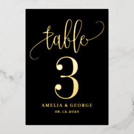 Mooie Calligrafie ECHTE FOLIE Tafelnummer Kaart