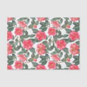 Mooie Camellia Flowers en Leaves Pattern Tissuepapier (Voorkant)