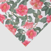 Mooie Camellia Flowers en Leaves Pattern Tissuepapier (Detail)