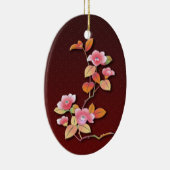 Mooie camellia tak keramisch ornament (Rechts)