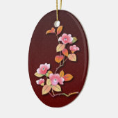 Mooie camellia tak keramisch ornament (Links)