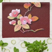 Mooie camellia tak theedoek (Gevouwen)