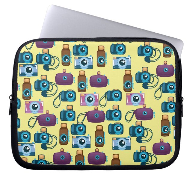 Mooie camerapatroon laptop sleeve (Voorkant)