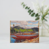 Mooie Canadese Lake Scene Tom Thomson Bateaux Briefkaart (Staand voorkant)