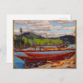Mooie Canadese Lake Scene Tom Thomson Bateaux Briefkaart (Voorkant / Achterkant)