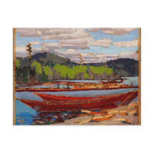 Mooie Canadese Lake Scene Tom Thomson Bateaux