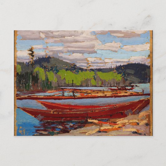 Mooie Canadese Lake Scene Tom Thomson Bateaux Briefkaart (Voorkant)