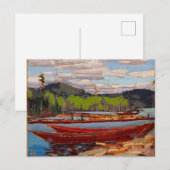Mooie Canadese Lake Scene Tom Thomson Bateaux Uitnodiging Briefkaart (Voorkant / Achterkant)