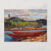 Mooie Canadese Lake Scene Tom Thomson Bateaux Uitnodiging Briefkaart (Voorkant)