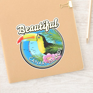 Mooie Canarische eilanden vintage stijl logo Sticker