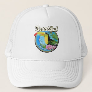 Mooie Canarische eilanden vintage stijl logo Trucker Pet