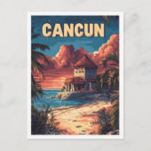 Mooie Cancun Beach Mexico Illustratie Reizen Briefkaart (Voorkant)