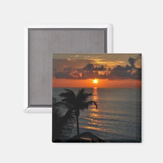 Mooie Cancun zonsondergang Magneet (Voorkant / Achterkant)