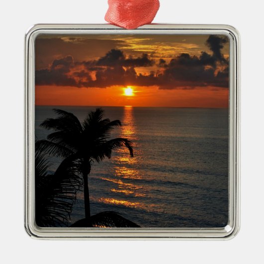 Mooie Cancun zonsondergang Metalen Ornament (Voorkant)