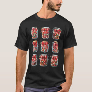 Mooie Candy Cane Potten Coquette Rode Strik Overee T-shirt