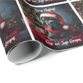 Mooie Cane Corso met Santa Hat Cadeaupapier (Rol Hoek)