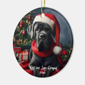 Mooie Cane Corso met Santa Hat Keramisch Ornament (Links)